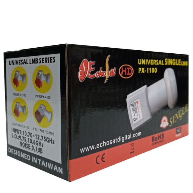 Спутниковый конвертор МТС, Телекарта, Триколор Федеральный 75°, НТВ Плюс, PX 1100, 1 выход, линейная поляризация