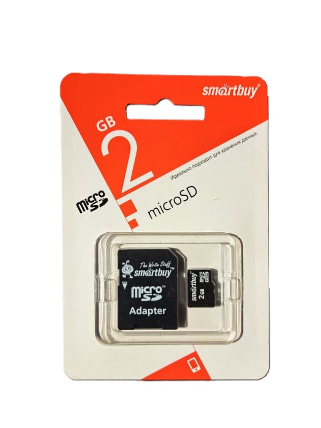 Карта памяти microSD 2GB Smart Buy с адаптером