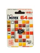 Карта памяти micro SD 64GB Mirex UHS-I Class 10 без адаптера