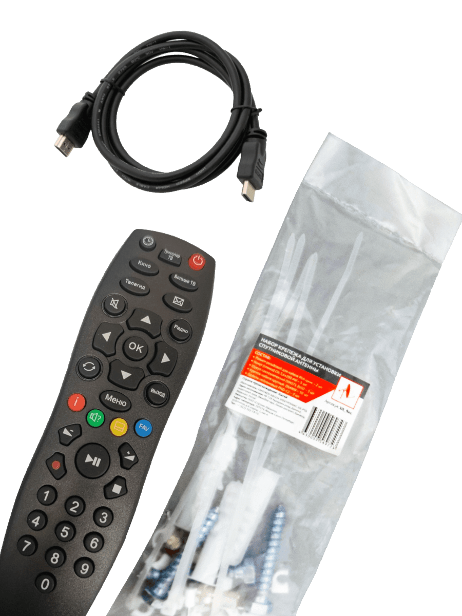 Триколор пульт + шнур HDMI + набор крепежа